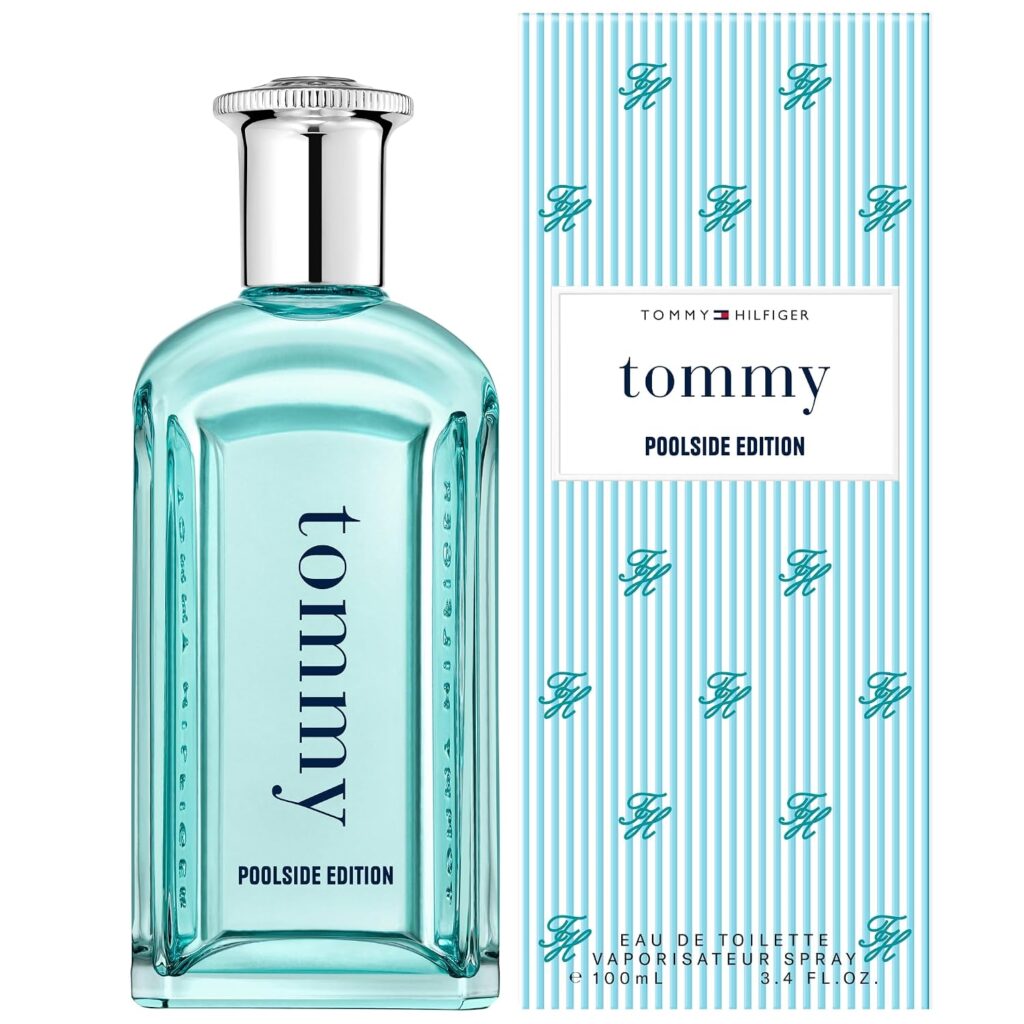 Tommy Poolside Edition Eau de Toilette bottle and note pyramid